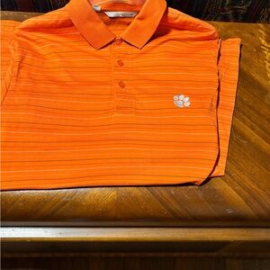 Cutter & Buck Orange Clemson Tiger Polo Shirt Size Medium